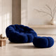 Ciel Chair Ottoman Set Dark Blue