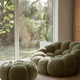 Ciel Chair Ottoman Set  Pine Green