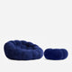 Ciel Chair Ottoman Set Dark Blue
