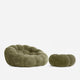 Ciel Chair Ottoman Set  Pine Green