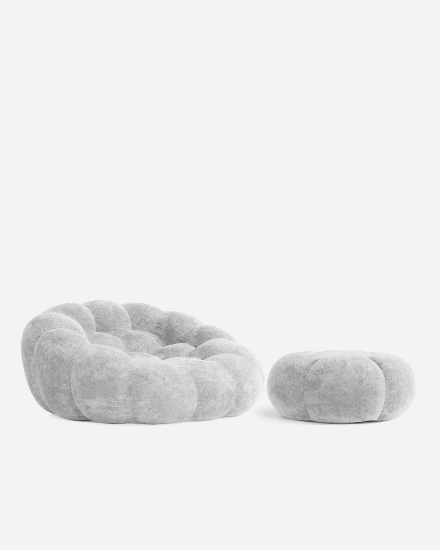 Ciel Chair Ottoman Set Light gray