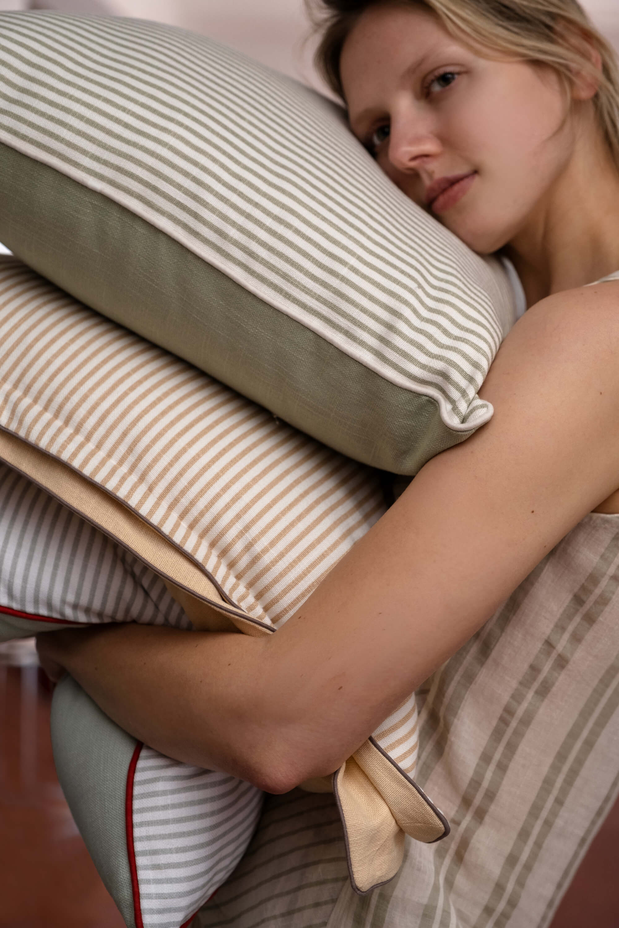 Sunday Citizen Serra Throw Pillow in Sage - Off White