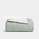 Cotton Mist Stitched Quilt Misty Blue - Off White
