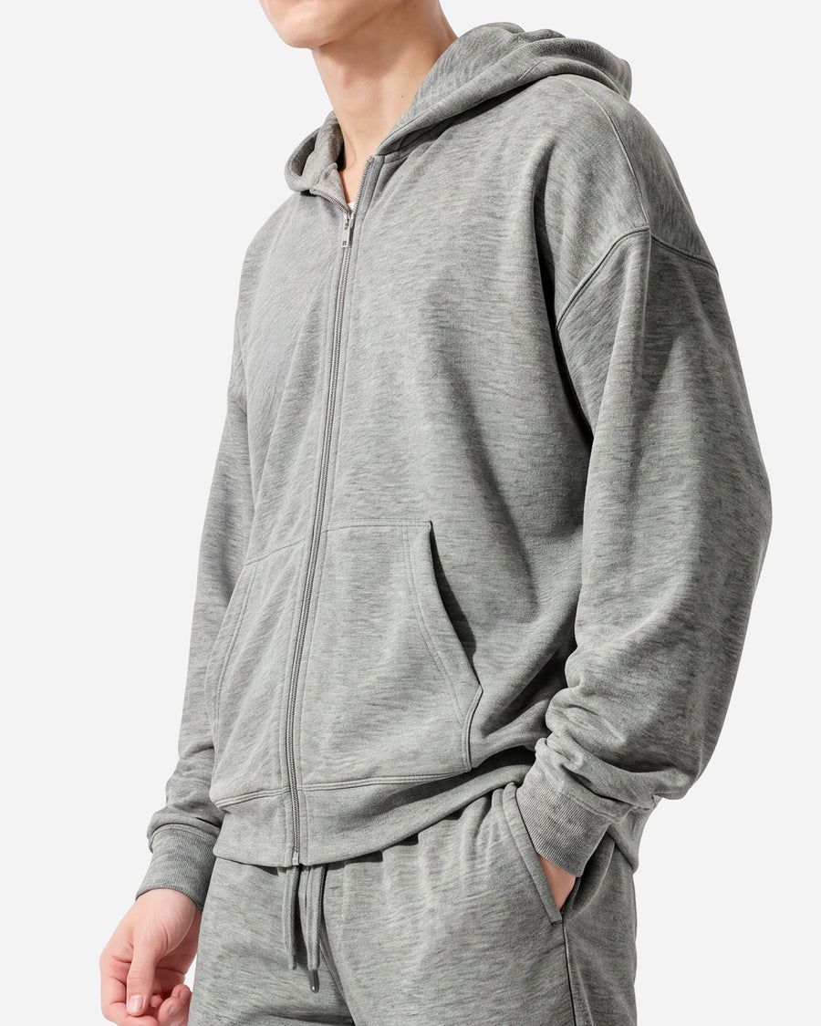 Cloud Jersey Unisex Zip-Up Hoodie Grey Marl