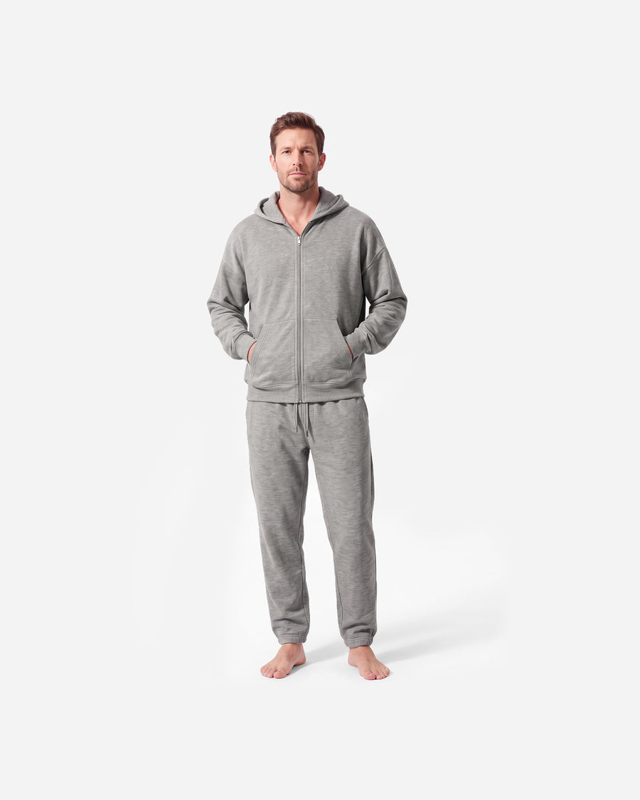 Cloud Jersey Unisex Zip-Up Hoodie Grey Marl