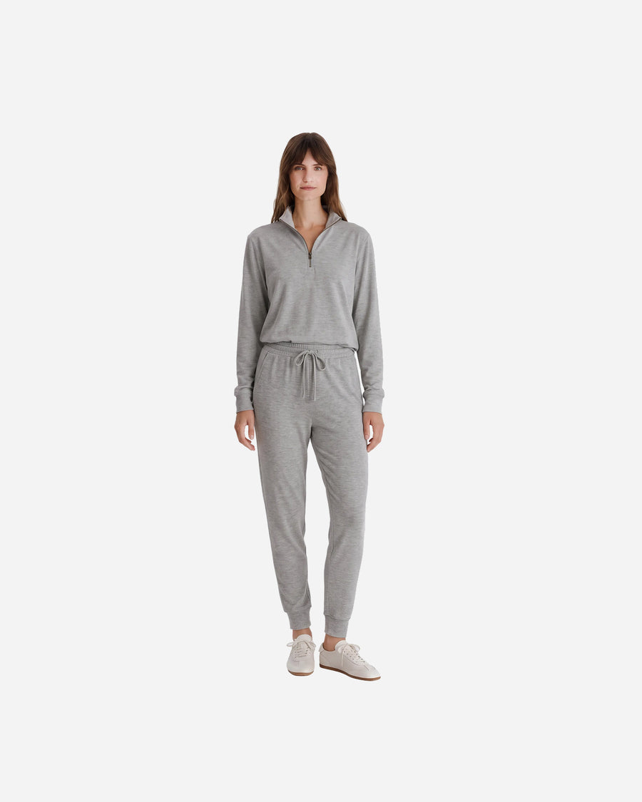 Cloud Jersey Unisex Quarter Zip Sweatshirt Grey Marl