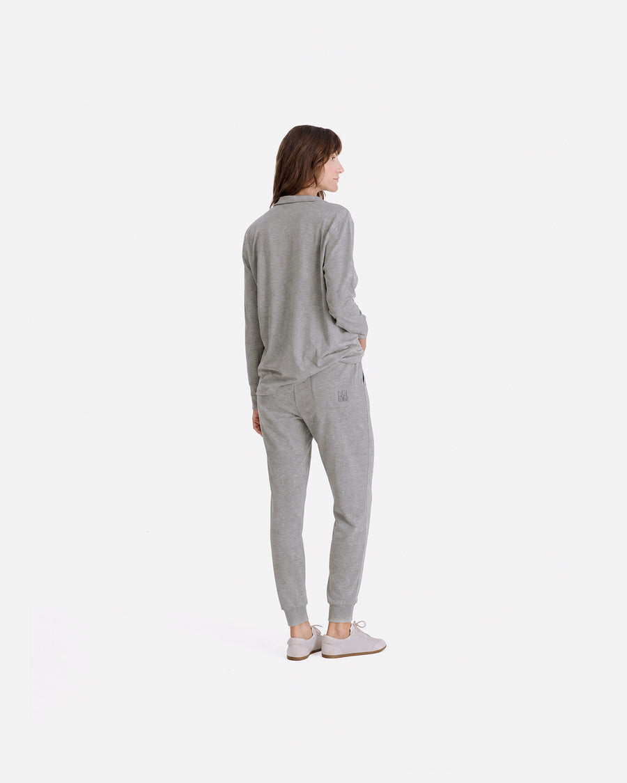 Cloud Jersey Unisex Quarter Zip Sweatshirt Grey Marl