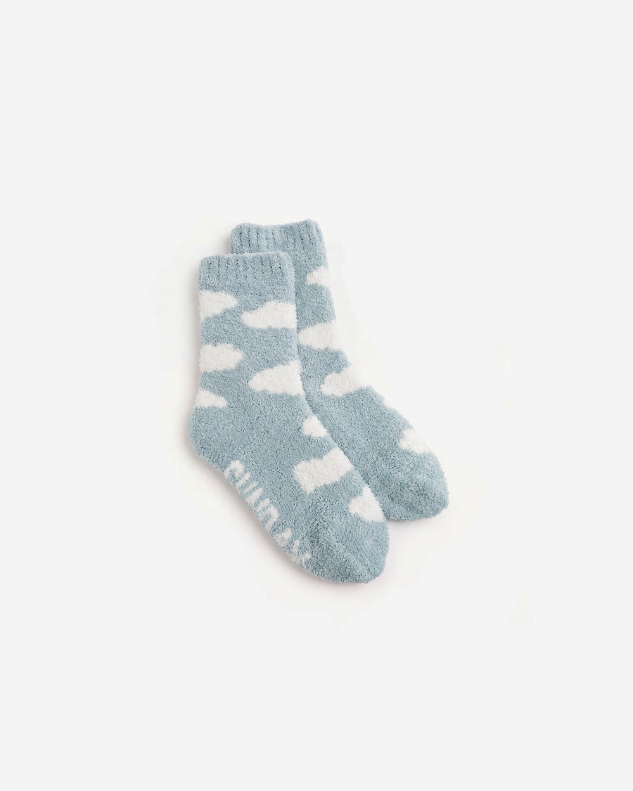 Snug Clouds Socks Misty Blue - Off White