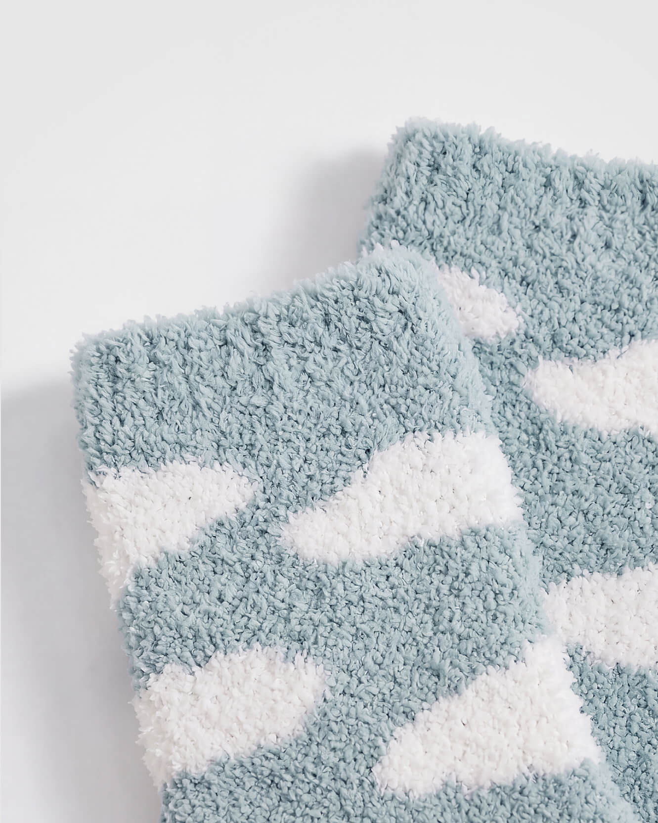 Snug Clouds Socks Misty Blue - Off White