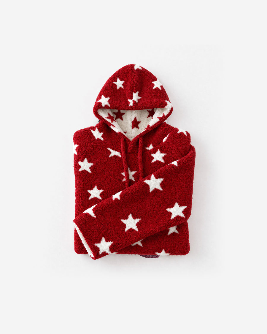 Sunday Citizen Coastal Americana Snug Blanket Hoodie in Red - Off White 