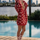 Sunday Citizen Coastal Americana Snug Blanket Hoodie in Red - Off White 
