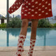 Sunday Citizen Coastal Americana Snug Socks in Red - Off White