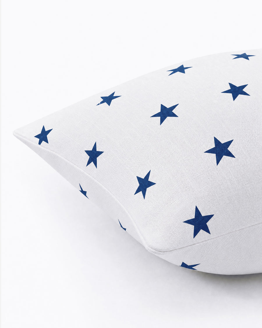 Sunday Citizen Coastal Americana Star Throw Pillow in Blue - Off White