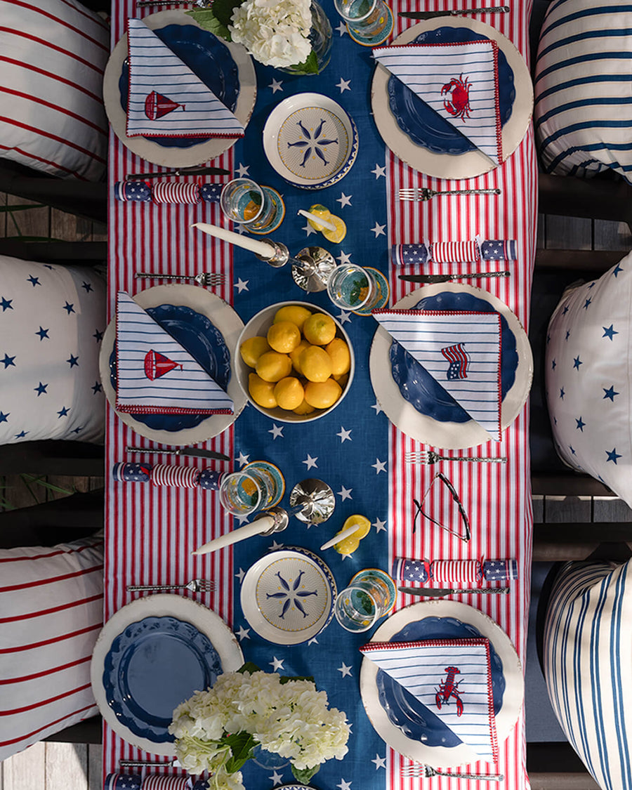Sunday Citizen Coastal Americana Table Runner in Blue - White