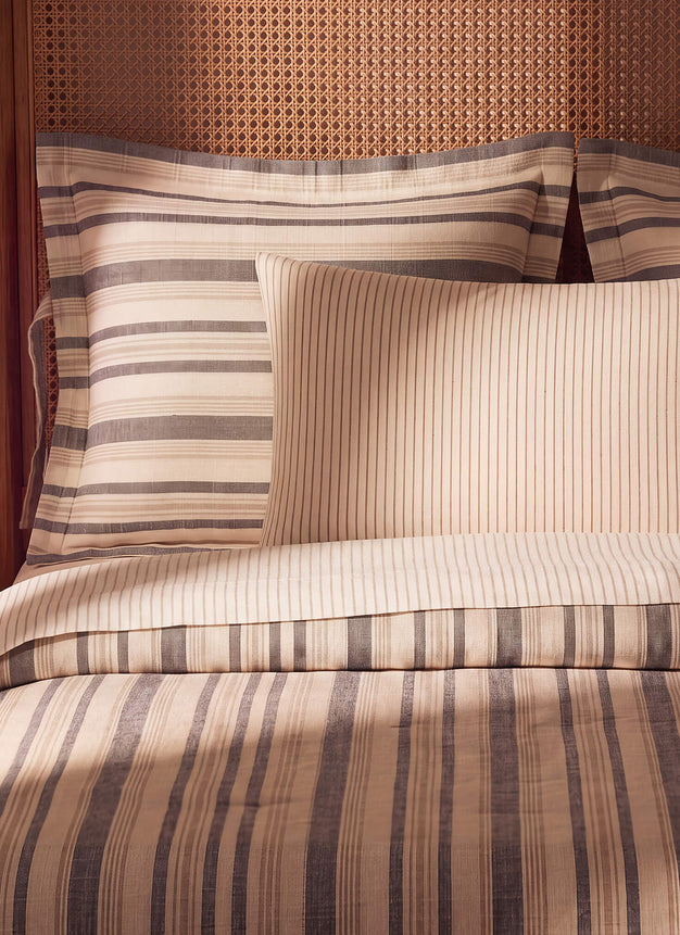 Coastal Reversible Cotton Mist Duvet Cover Light Ochre - Off White