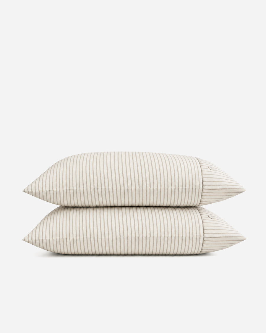 Coastal Cotton Mist Pillowcase Set Light Ochre - Off White