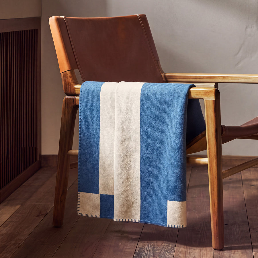 Portofino Cotton Modal Throw Taupe - Blue