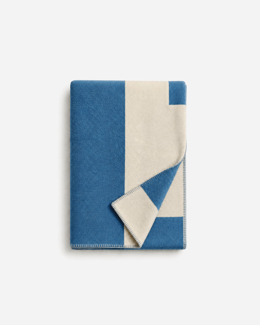 Portofino Cotton Modal Throw Taupe - Blue