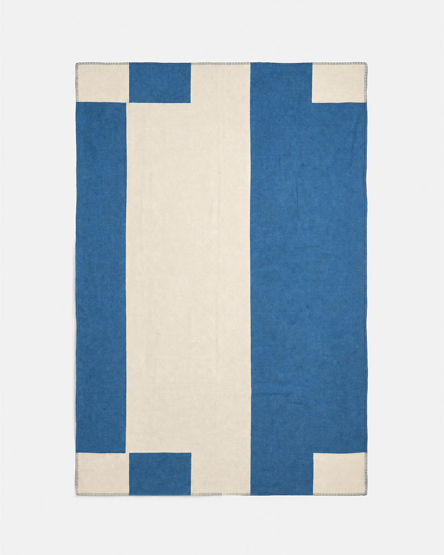 Portofino Cotton Modal Throw Taupe - Blue