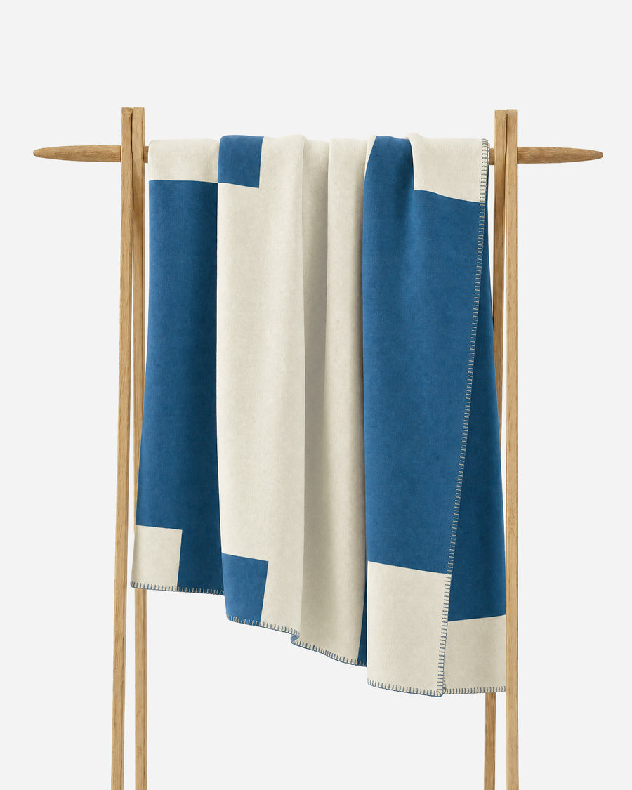 Portofino Cotton Modal Throw Taupe - Blue