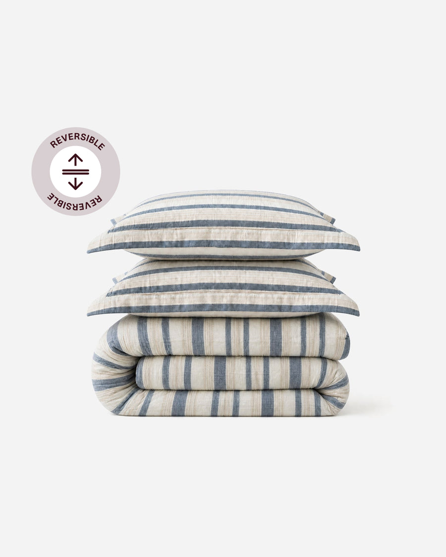 Image of Coastal Reversible Cotton Mist  Duvet Bundle