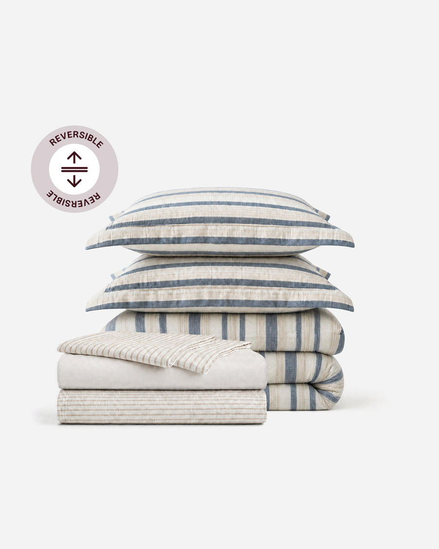 Image of Coastal Reversible Cotton Mist  Move-in Bundle