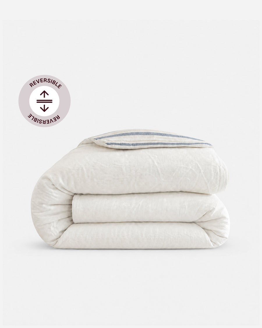 Coastal Reversible Cotton Mist Duvet Cover Light Ochre - Off White