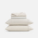 Coastal Cotton Mist  Sheet Set Off White - Taupe - Blue