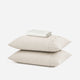 Coastal Cotton Mist  Fitted Sheet Set Off White - Taupe - Blue