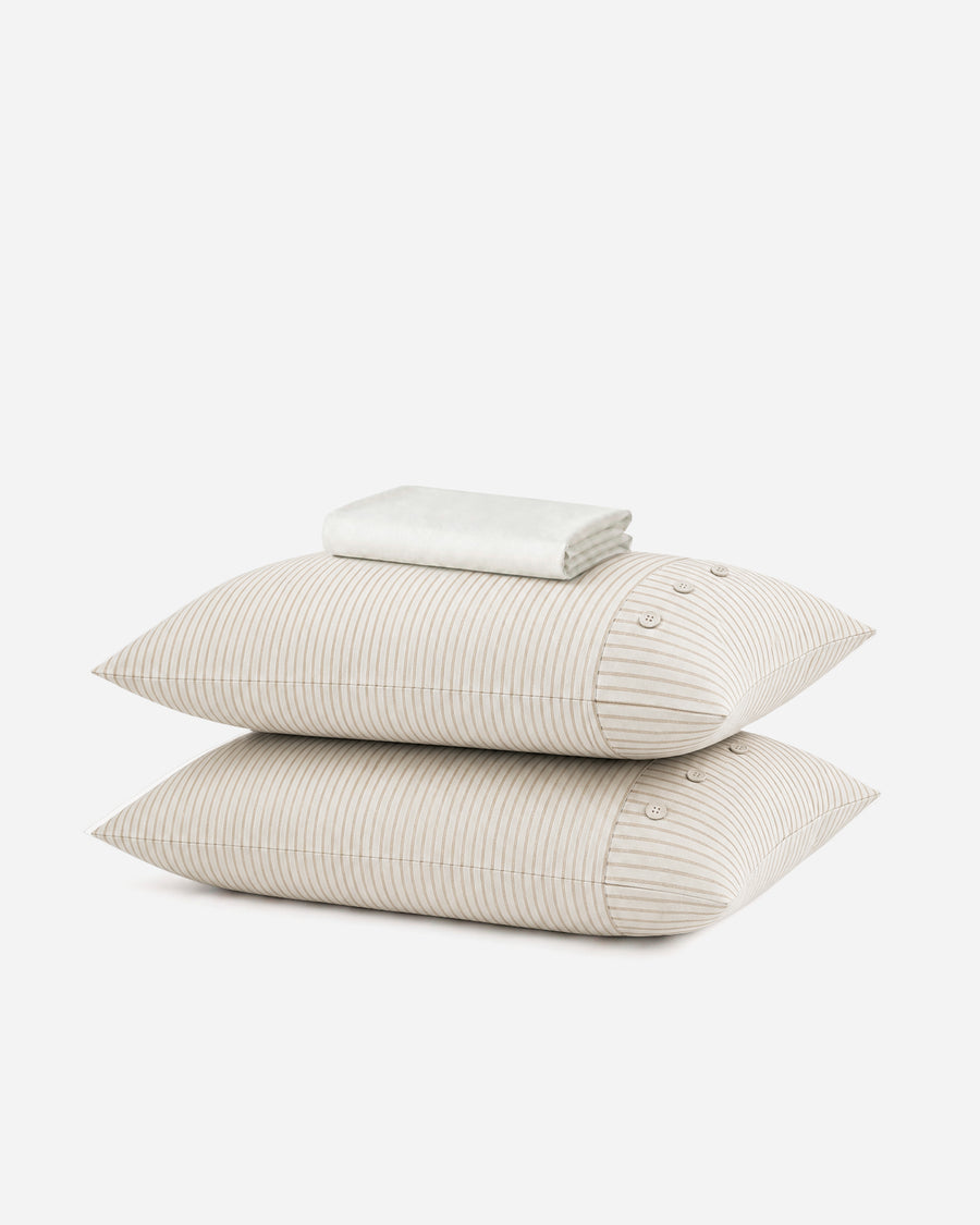 Image of Coastal Cotton Mist  Fitted Sheet Set