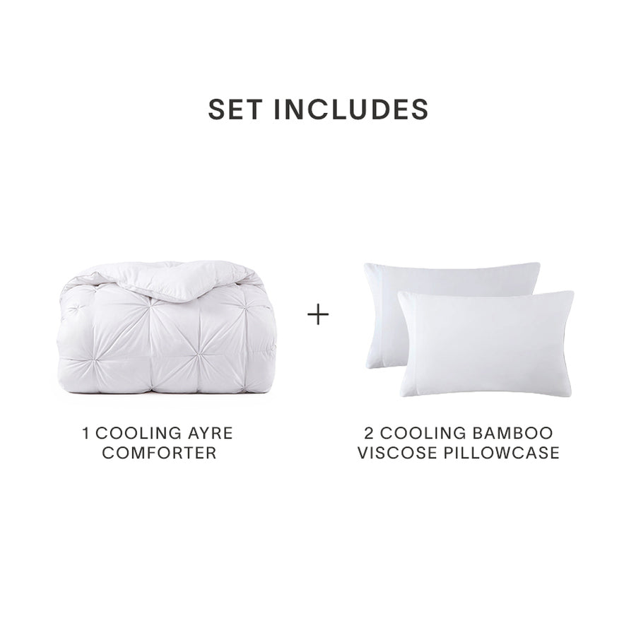 Cooling Ayre Comforter Bundle Clear White