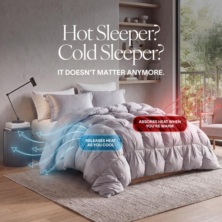 Cooling Bamboo Viscose Bubble Comforter Grey 