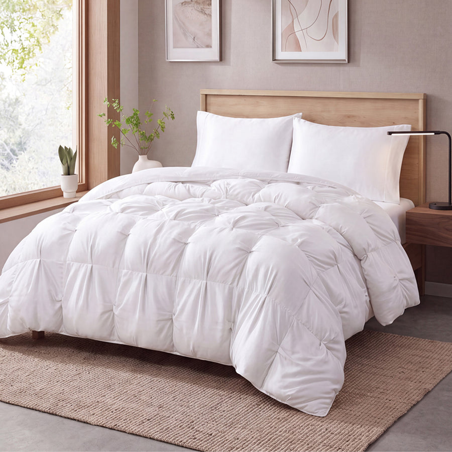 Cooling Bamboo Viscose Bubble Comforter White