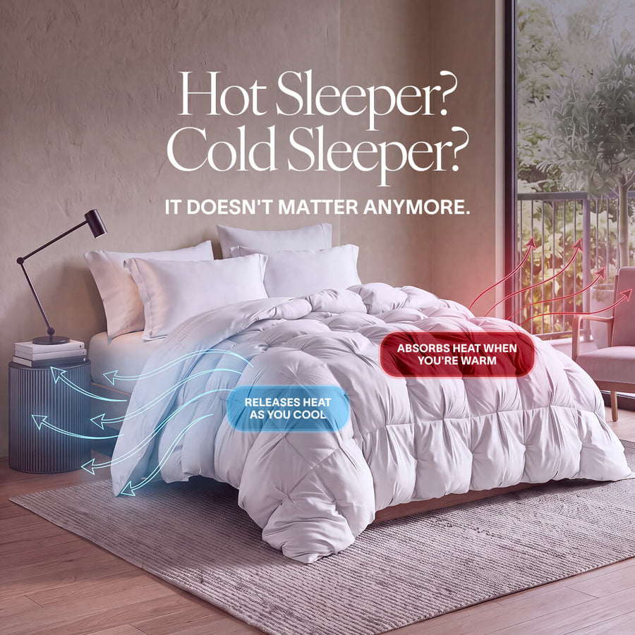 Cooling Bamboo Viscose Bubble Comforter White