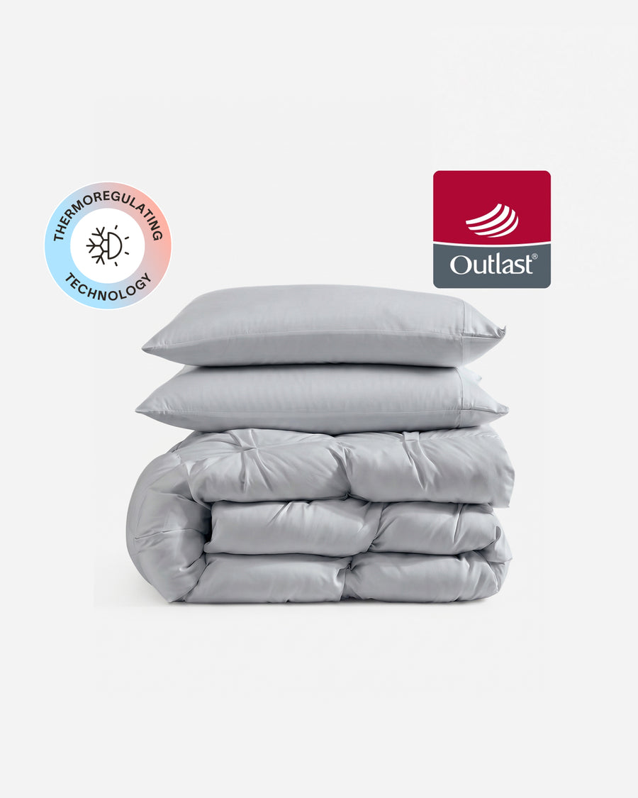 Cooling Bamboo Viscose Comforter Bundle Grey
