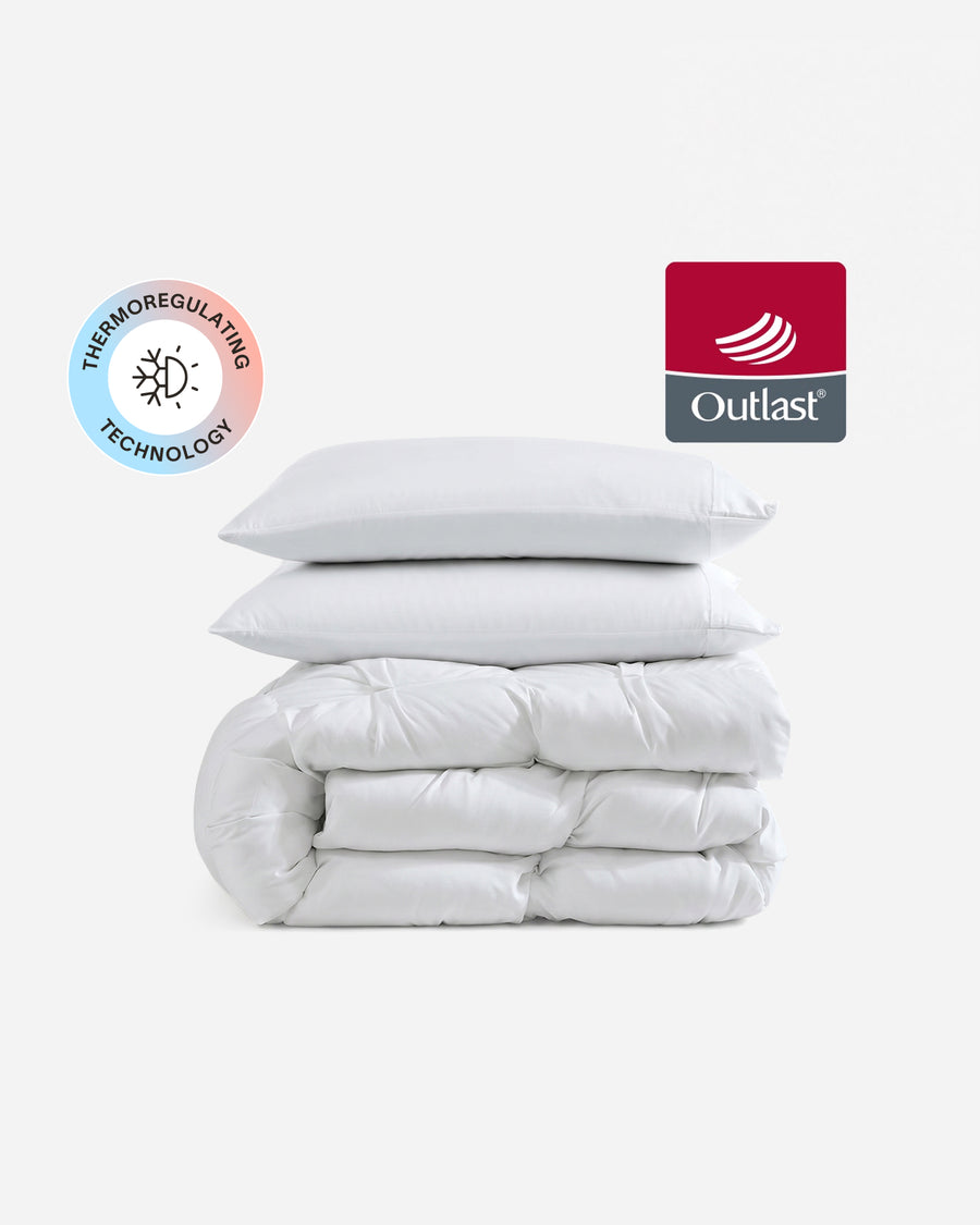 Cooling Bamboo Viscose Comforter Bundle Clear White