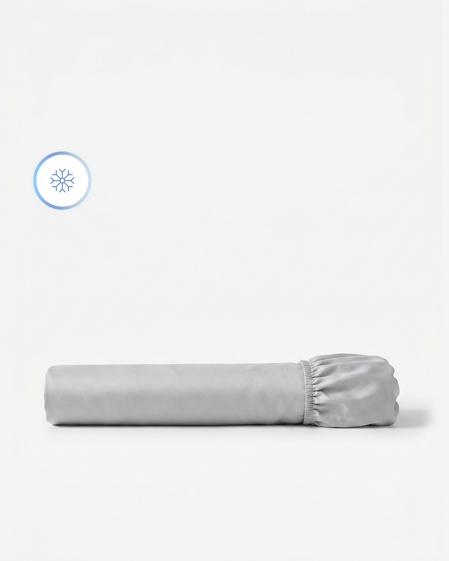 Sunday Citizen Porto Cooling Lumiere Fitted Sheet in Grey