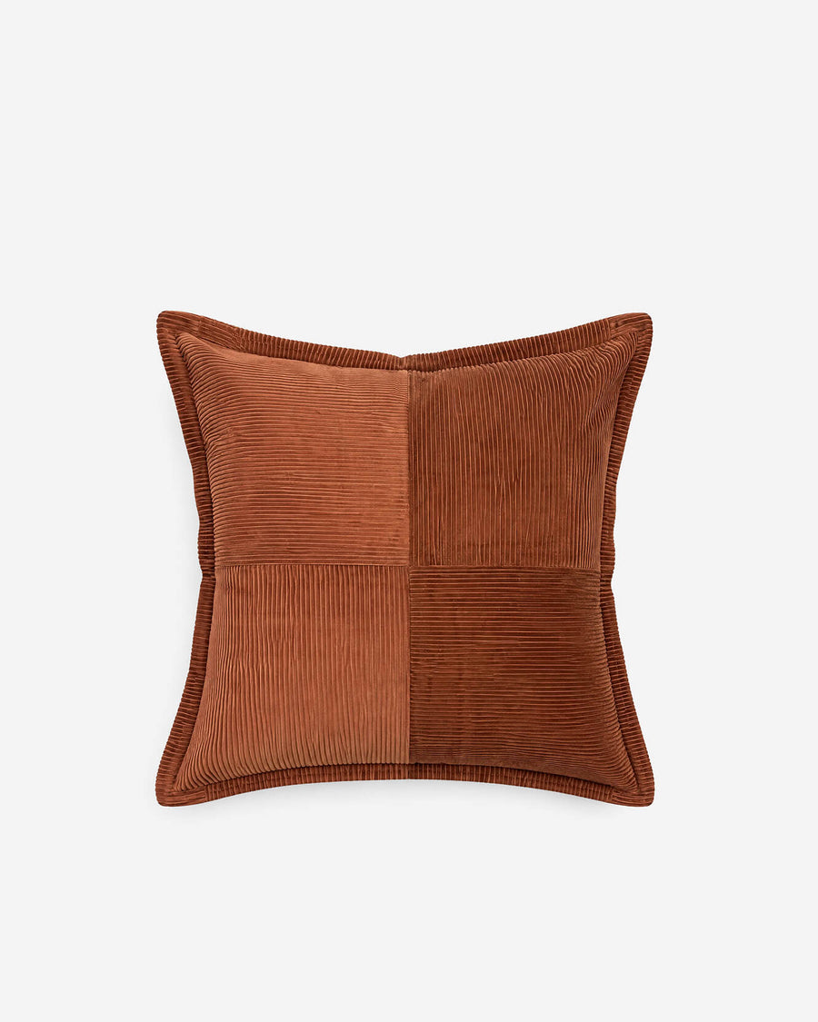Cotton Corduroy Large Throw Pillow Rust