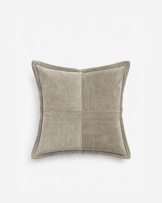 Cotton Corduroy Large Throw Pillow Taupe