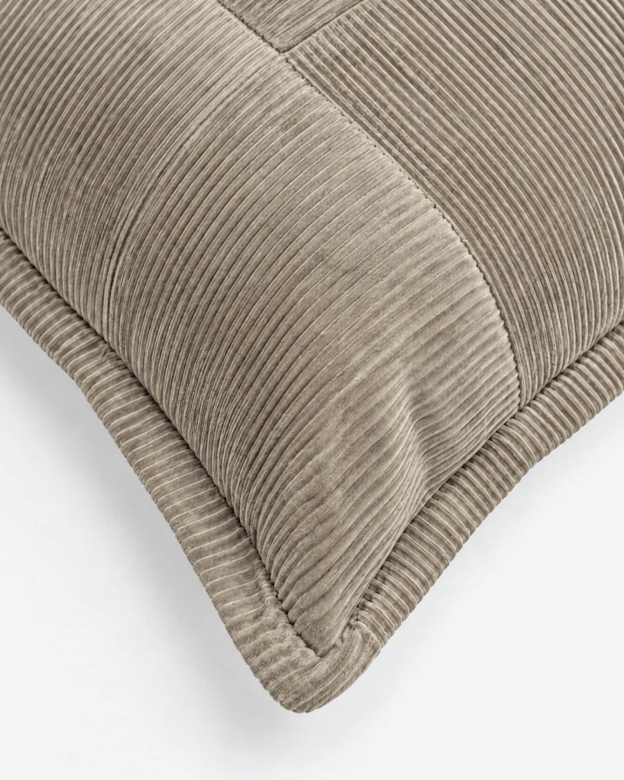 Cotton Corduroy Large Throw Pillow Taupe