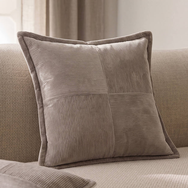 Cotton Corduroy Large Throw Pillow Taupe
