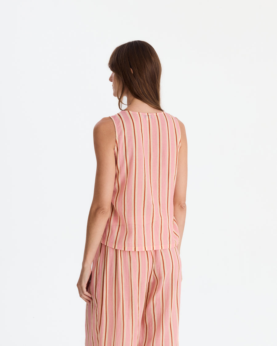 Aurora Cotton Mist Long Pajama Set Light Ochre - Off White