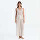 Salvia Cotton Mist Long Pajama Set Light Sage - Off White