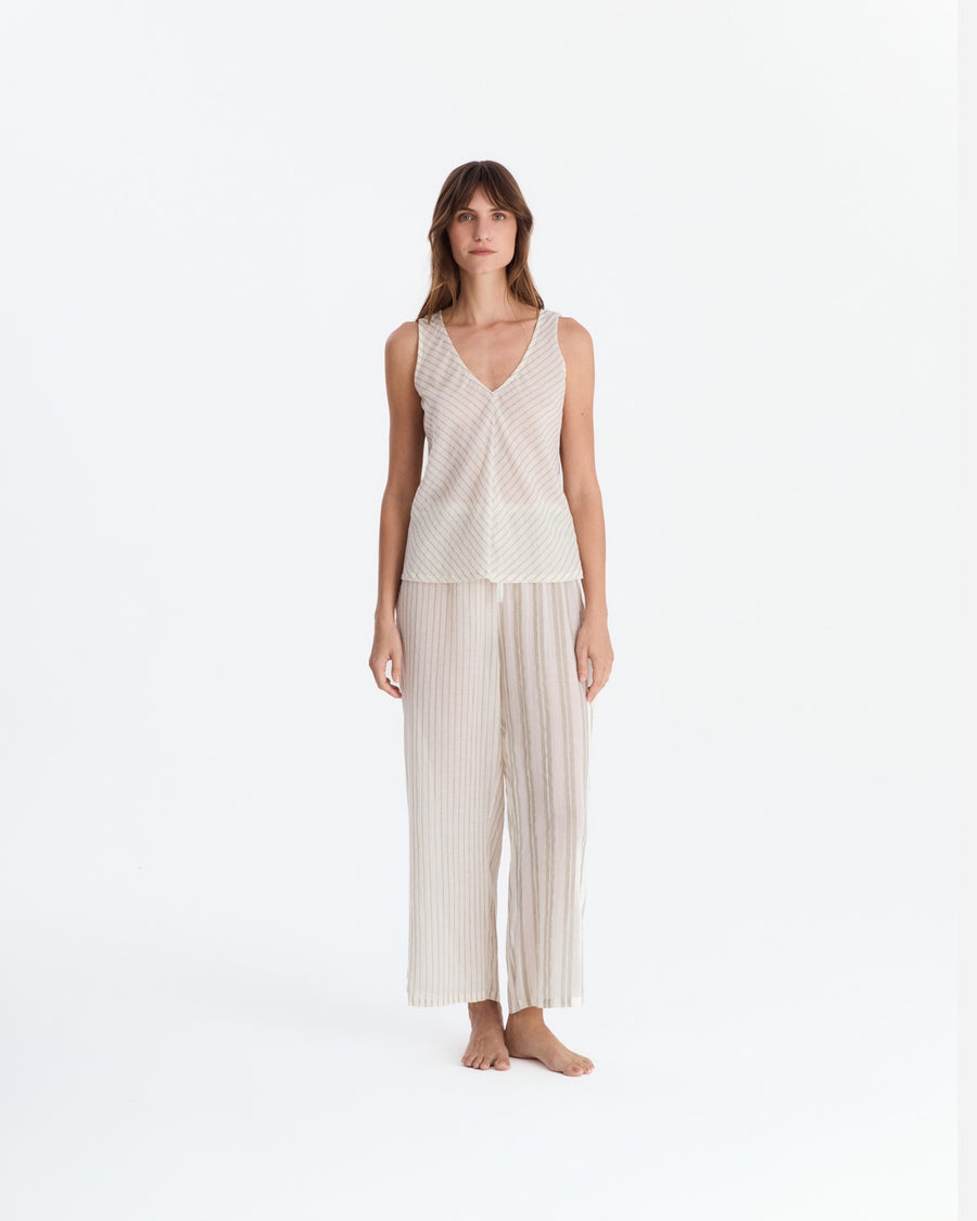 Image of Salvia Cotton Mist Long Pajama Set