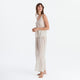 Salvia Cotton Mist Long Pajama Set Light Sage - Off White