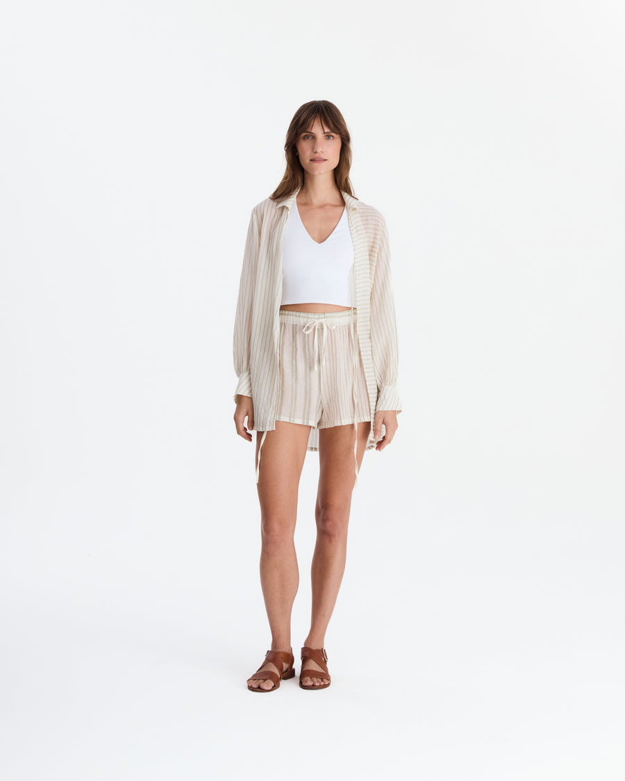 Salvia Cotton Mist Pool Cover Up Light Sage - Off White