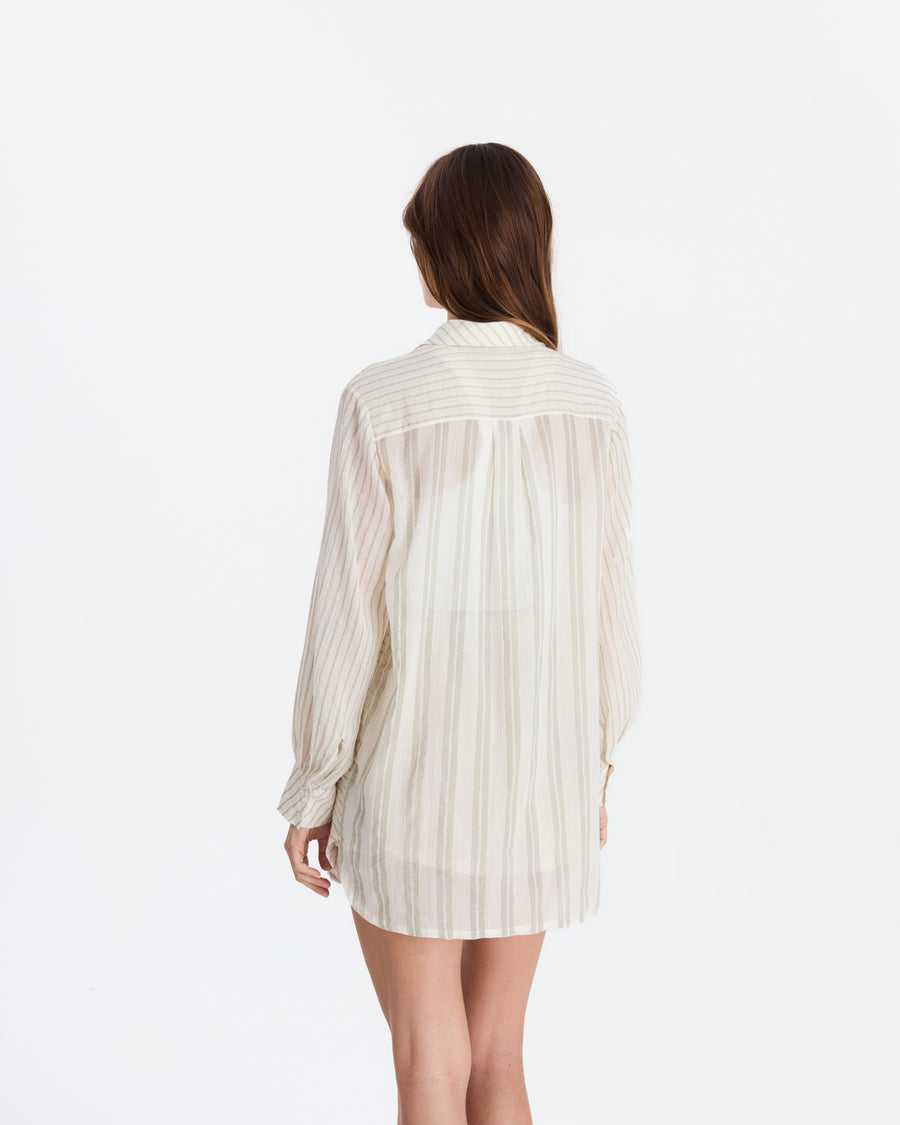 Salvia Cotton Mist Pool Cover Up Light Sage - Off White