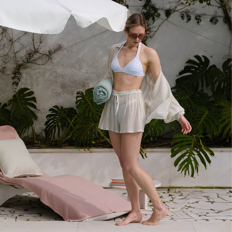 Salvia Cotton Mist Pool Cover Up Light Sage - Off White