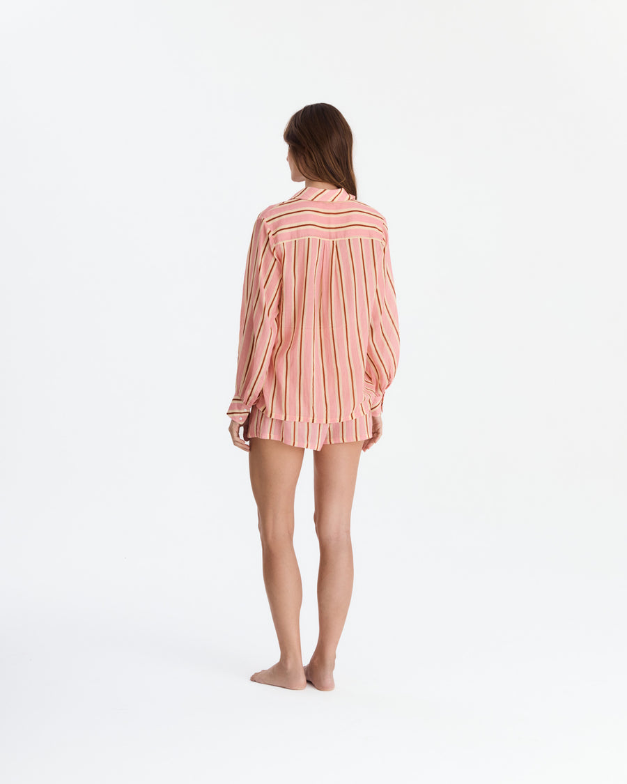 Aurora Cotton Mist Short Pajama Set Light Ochre - Off White