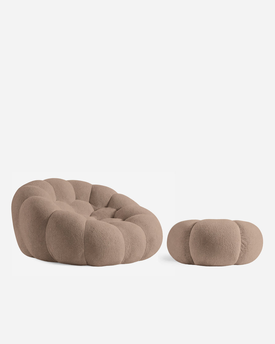 Ciel Chair + Ottoman Set Mocha